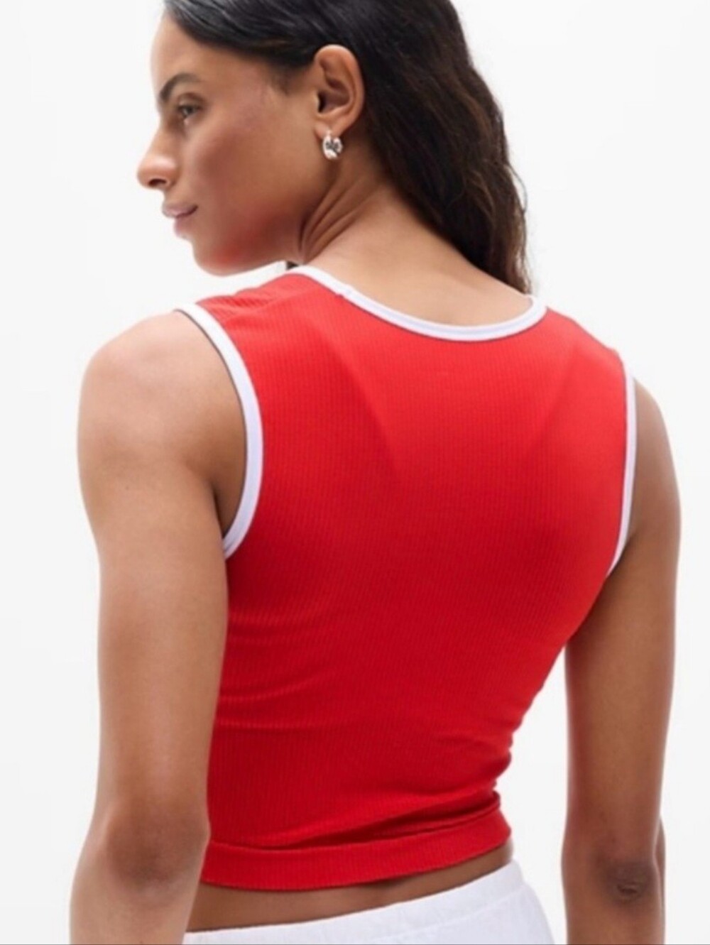 Athleta Red Ribbed Tank Top - Picture 8 of 8